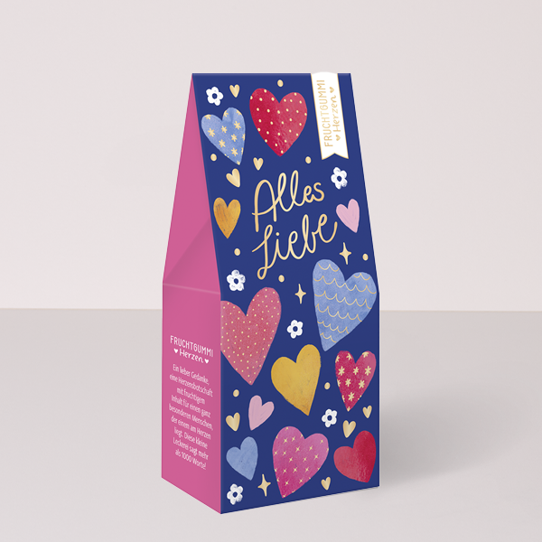 Fruchtgummi Herzen „Alles Liebe“ (70 g)