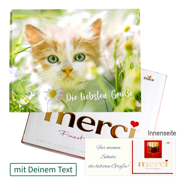 Persönliche Grußkarte mit Merci: Die liebsten Grüße (250 g)