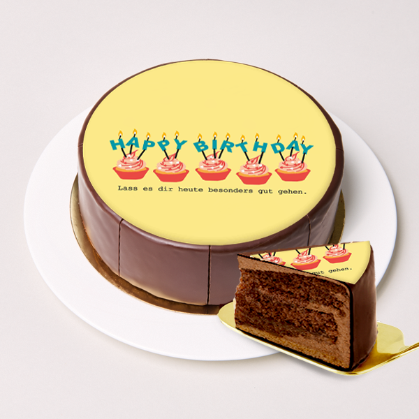 Dessert-Motiv-Torte „Happy Birthday - Lass es dir heute besonders ...