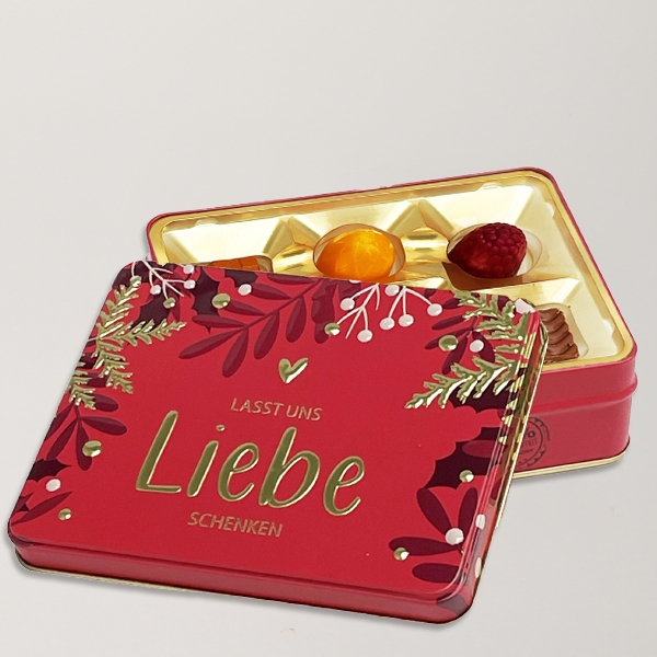 Präsentdose „Lasst uns Liebe schenken“